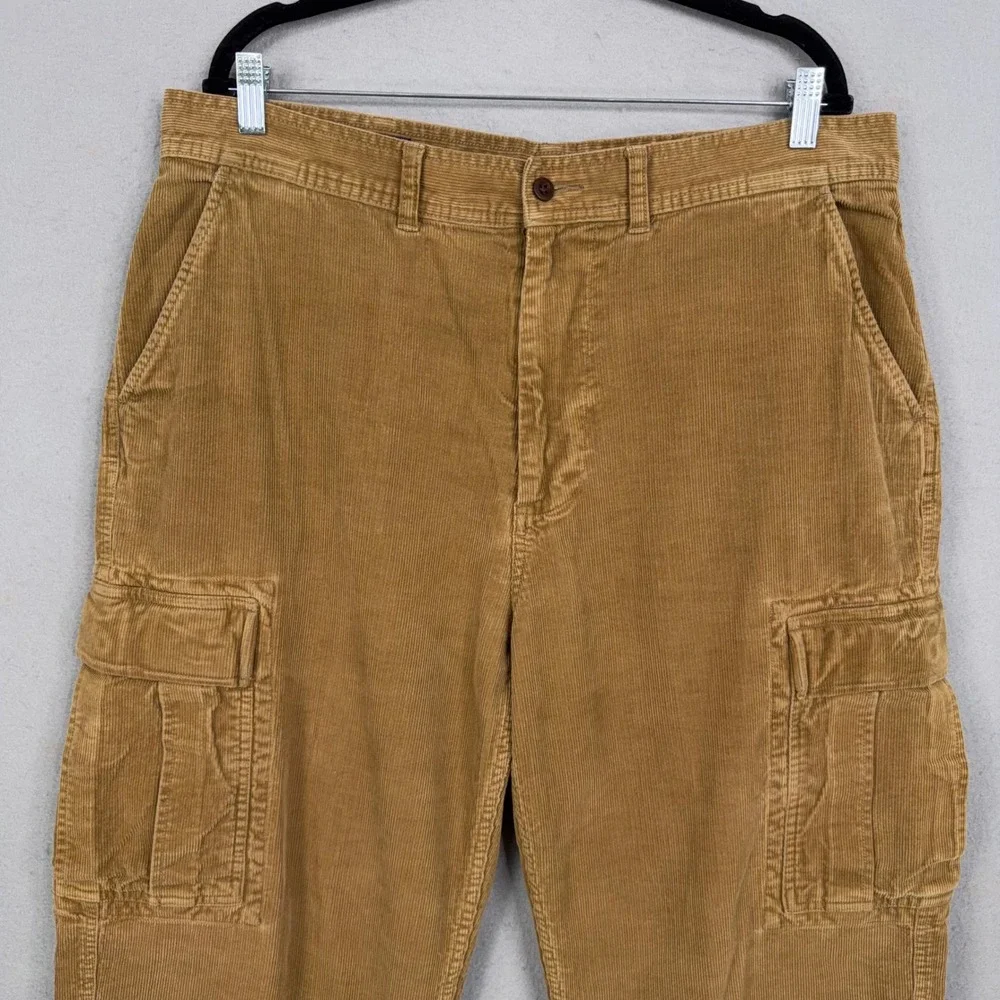 Vintage Polo Ralph Lauren Pants Mens 38/30 Tan Corduroy Utility Cargo Gorpcore